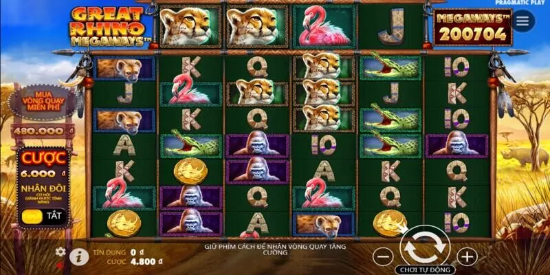 Giới thiệu đôi nét về game Nổ Hũ Great Rhino Megaways