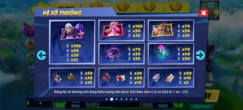 hệ số thưởng nổ hũ Fortnite