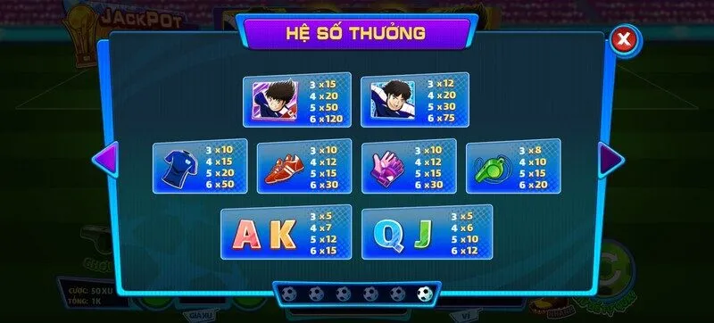 hệ số thưởng Nổ Hũ giấc mơ worldcup