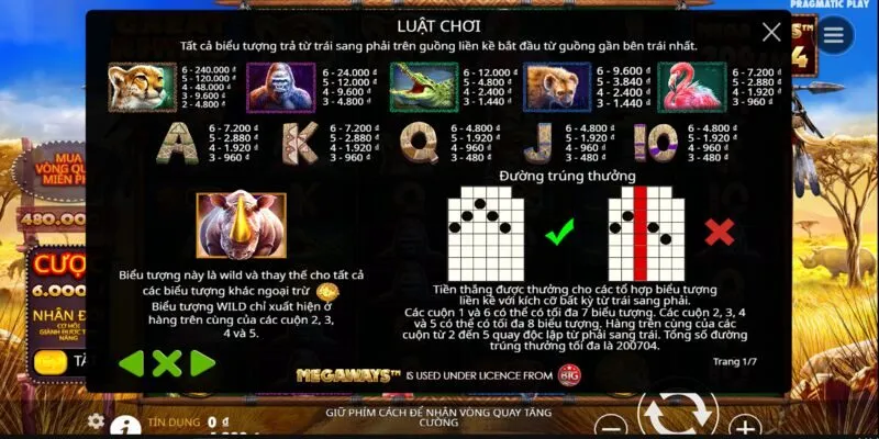 Hướng dẫn cách chơi game Nổ Hũ Great Rhino Megaways