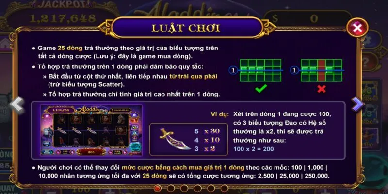 Luật lệ tham gia trò chơi nổ hũ Aladins