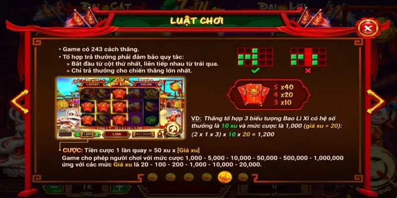 Nổ hũ Lân Hái Lộc với luật lệ tham gia chơi cụ thể