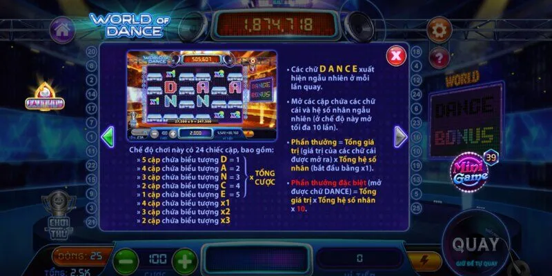 Quy tắc nhận Jackpot trong Nổ Hũ world dance