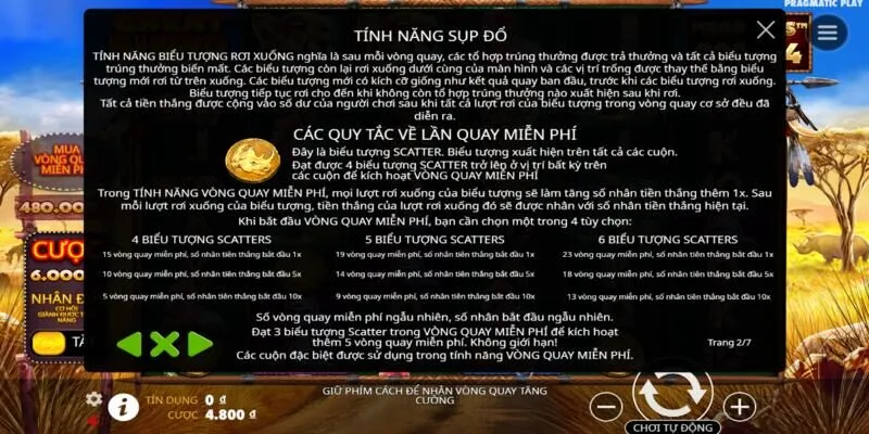 Tính năng sụp đổ trong Nổ Hũ Great Rhino Megaways